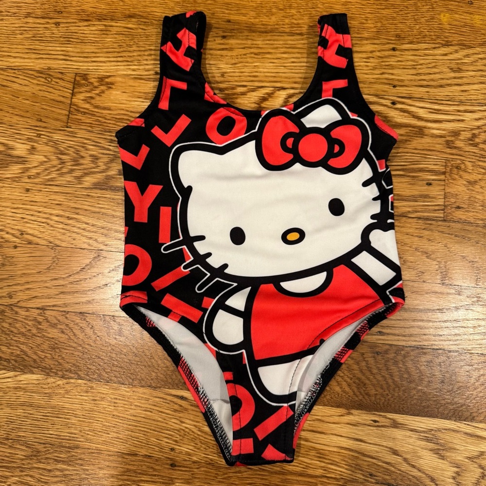 4/$20 Hello Kitty Toddler Swimsuit Sz 2-3 with Red and Black kawaii cute NWOT